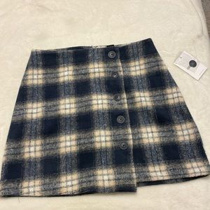 Blue plaid skirt
